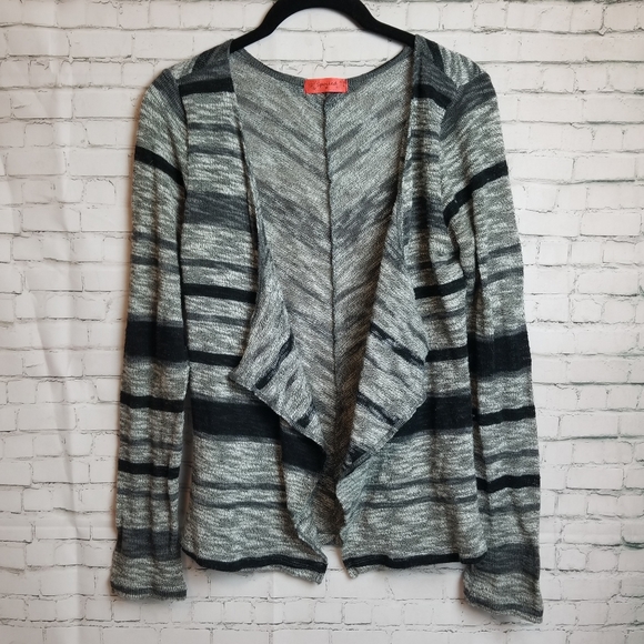 SPOILED black and grey draped front knit cardigan - Picture 8 of 8